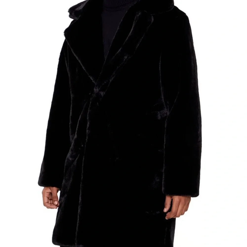 Black Faux Fur Coat - Picture 3 of 7